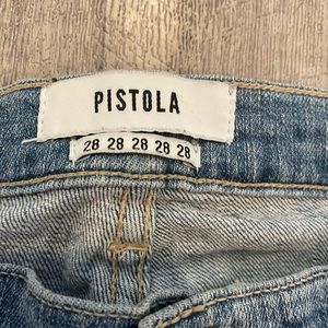 Women’s Size 28 PISTOLA Light Blue Denim Jeans Frayed Ankle